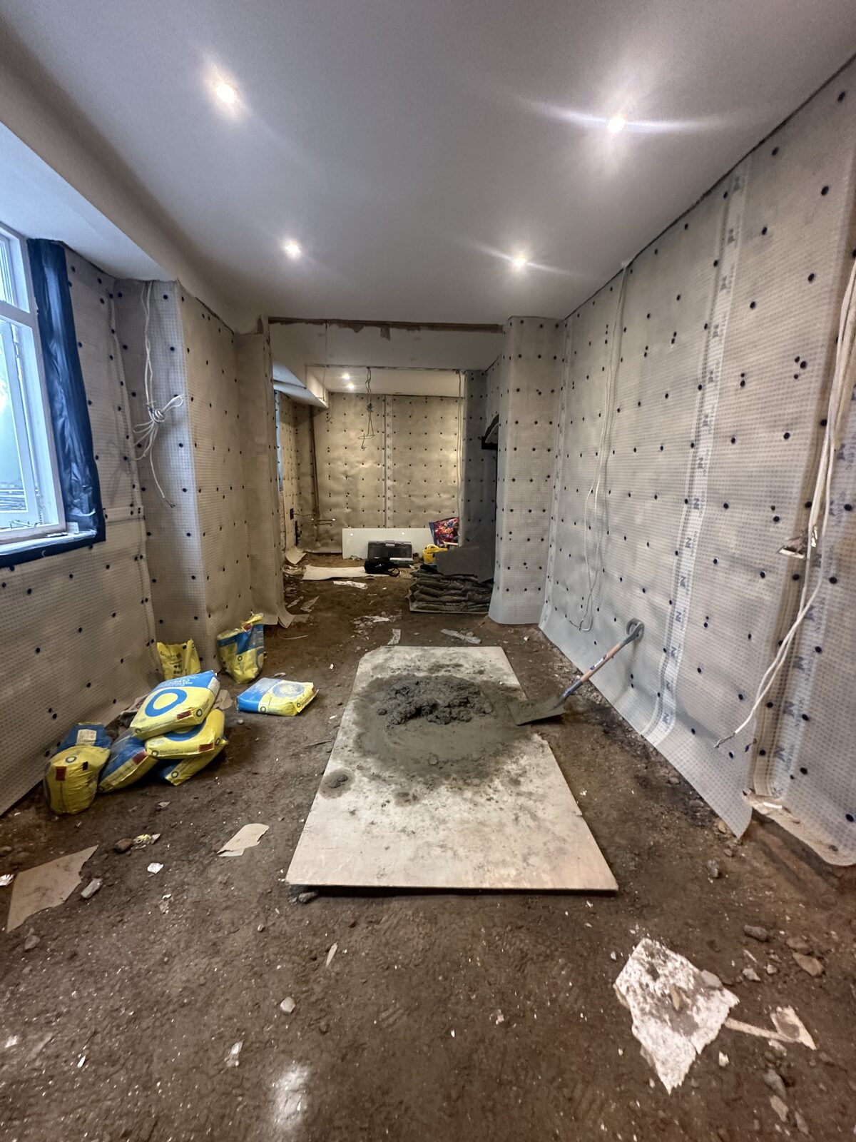 Basement conversion preparation — cleared cellar space