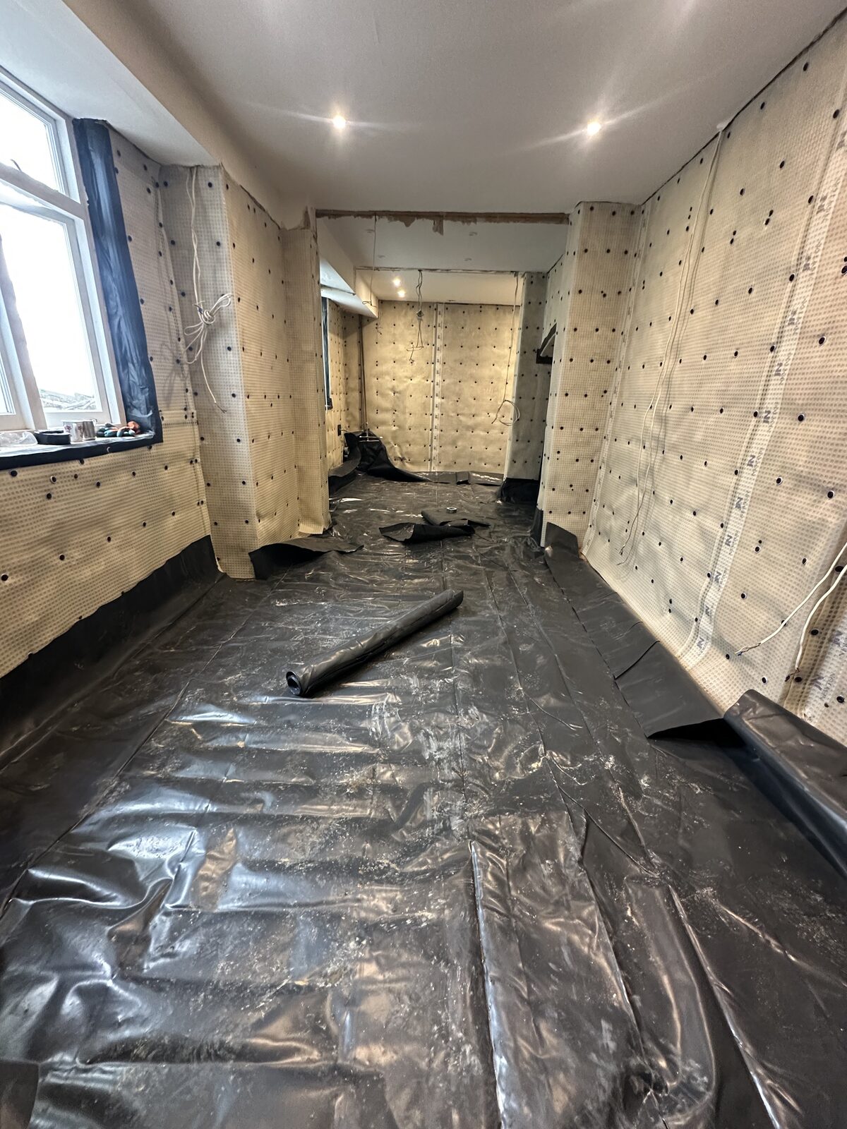 Basement conversion — membrane and drainage channels